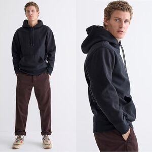 NWT J CREW TALL Heritage 14 oz. fleece hoodie in black